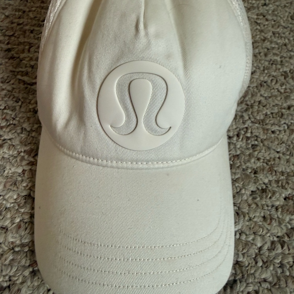 Lululemon Cream Trucker Logo Cap